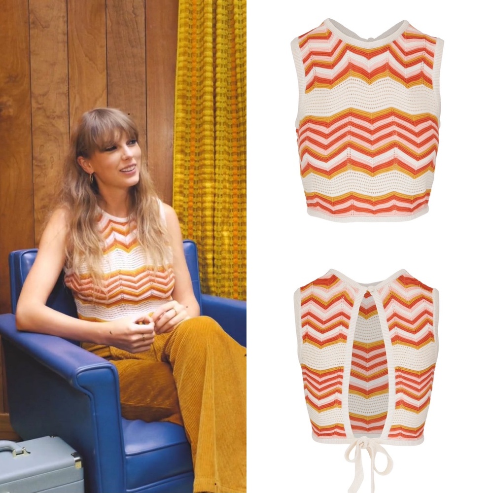 MOTHER Crochet Chevron Open Back Tank ASO Taylor Swift
